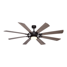 68" 8 Blade Indoor / Outdoor LED Ceiling Fan with Frosted Glass Shade