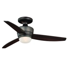 Frode 44" 3 Blade Hugger Indoor DC Motor Ceiling Fan with A Glass Shade