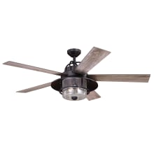 Santiago 56" 5 Blade LED Indoor Ceiling Fan with a Glass Shade