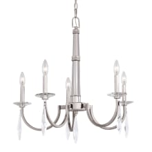 Leah 5 Light 25" Wide Crystal Candle Style Chandelier