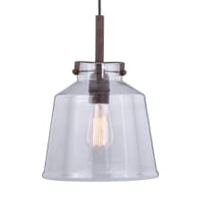 Jose 10" Wide Pendant with a Clear Seedy Glass Shade