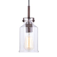 Jose 5" Wide Mini Pendant with a Clear Seedy Glass Shade