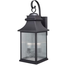 Zion 3 Light 27" Tall Outdoor Wall Sconce with Glass Panel Shades