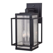 Caleb 3 Light 19" Tall Outdoor Wall Sconce with Glass Panel Shades