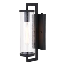Carmen 16" Tall Outdoor Wall Sconce with Seedy Glass Shade