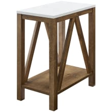 Narrow A Frame 13" W Farmhouse Side Table with Base Shelf