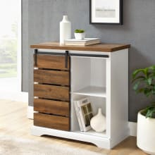 Farmhouse 32" Wide Rustic Accent Cabinet with Barn Style Sliding Door