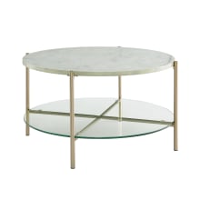 Dawson 32" Round Marble Look Top Urban Modern Coffee Small Coffee Table