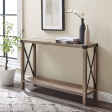 Paxton 46" Long Rustic Farmhouse Console / Sofa Entry Table with Barn "X" Sides
