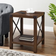 Paxton 18" Square Rustic Farmhouse "X" Barn Side Table