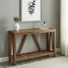 A Frame 52" Long Farmhouse Entry Console Table with Slat Base Shelf