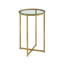 Neo 16" Round Modern Glass Side Table