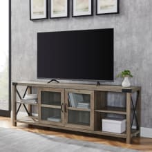Rustic 70" Wide Farmhouse TV Stand Media Cabinet with "X" Frame Sides
