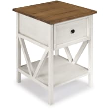 Natalee 19" W Country Farmhouse 2 Tone End Table with Shelf