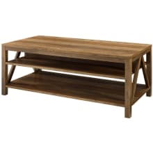 A Frame 48" W Farmhouse Coffee Table with Shelves