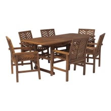 Chancellor 7 Piece Acacia Framed Outdoor Dining Set with Butterfly Extension