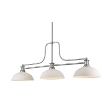 Agnes 3 Light 52" Wide Billiard and Linear Chandelier with Dome Shades