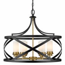 Coraline 6 Light 24" Wide Pillar Candle Style and Drum Chandelier