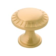 Vintage 1900 1-3/16 Inch Solid Brass Mushroom Cabinet Knob