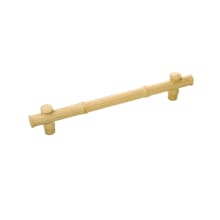 Junzi 6-5/16 Inch (160 mm) Center to Center Solid Brass Bamboo Cabinet Handle / Drawer Pull