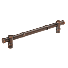 Junzi 6-5/16 Inch (160 mm) Center to Center Solid Brass Bamboo Cabinet Handle / Drawer Pull