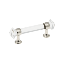 Luster 3 Inch (76 mm) Center to Center Glass Bar Cabinet Handle / Glass Drawer Pull