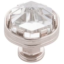 Chrysalis 1-3/16 Inch Modern Glam Cut Glass Geometric Cabinet Knob / Drawer Knob with Wire Wrap Inspired Accent