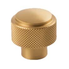 Verge 1-3/16" Industrial Diamond Knurled Solid Brass Round Button Cabinet Knob / Drawer Knob