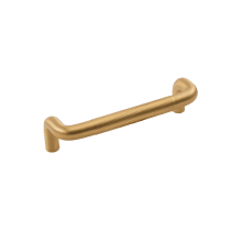 Verge 3-3/4" Center to Center Solid Brass Curved Grip Knurled Cabinet Handle / Drawer Pull