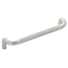 Verge 5-1/16" Center to Center Solid Brass Curved Grip Knurled Cabinet Handle / Drawer Pull