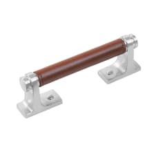 Reserve 3-3/4" Center to Center Leather Cabinet Handle / Drawer Pull - Mixed Materials