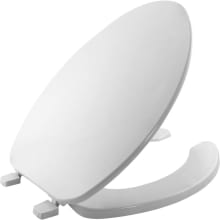 Elongated Commercial Plastic Open Front Toilet Seat with Top-Tite&reg; Hinge