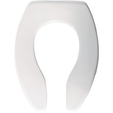 Elongated Commercial Plastic Open Front Less Cover Toilet Seat with STA-Tite&reg; Self-Sustaining Check Hinge