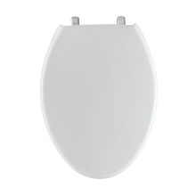 Elongated Commercial Plastic Closed Front Toilet Seat with Self-Sustaining Stainless Steel Hinge