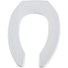 Elongated Commercial Plastic Open Front Toilet Seat Less Cover with STA-TITE® Check Hinge