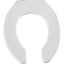 Round Commercial Plastic Open Front Toilet Seat Less Cover with STA-TITE&reg; Check Hinge