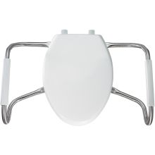 Medic-Aid&reg; Elongated Closed Front Plastic Toilet Seat with Cover with STA-TITE&reg;, DuraGuard&reg; and Stainless Steel Safety Side Arms