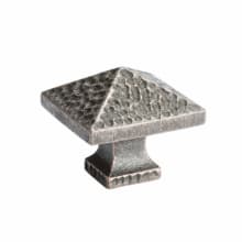 American Craftsman 1-1/4 Inch Rustic Hand Forged Look - Square Pyramid Cabinet Knob / Drawer Knob