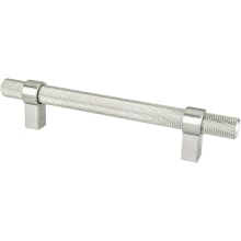 Radial Reign 5-1/16" (128mm) Center to Center Modern Diamond Knurled Round Bar Cabinet Handle / Drawer Pull
