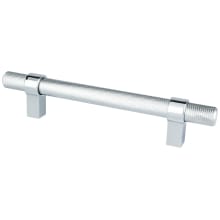 Radial Reign 5-1/16" (128mm) Center to Center Modern Diamond Knurled Round Bar Cabinet Handle / Drawer Pull
