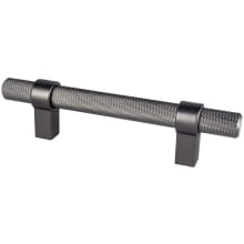 Radial Reign 3-3/4" (96mm) Center to Center Modern Diamond Knurled Round Bar Cabinet Handle / Drawer Pull