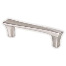 Fluidic Pack of (10) 3-3/4" (96mm) Center to Center Contemporary Contoured Cabinet Handle / Drawer Pull with Mounting Hardware