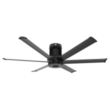 i6 60" 6 Blade Low Profile Outdoor Smart Ceiling Fan with Remote Control and Black Motor / Body