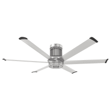 i6 60" 6 Blade Low Profile Indoor Smart Ceiling Fan with Remote Control and Brushed Silver Motor / Body