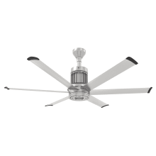 i6 60" 6 Blade Outdoor Smart Ceiling Fan with Remote Control and Brushed Silver Motor / Body