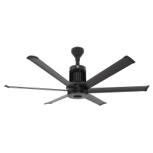 i6 60" 6 Blade Outdoor Smart Ceiling Fan with Remote Control and Black Motor / Body
