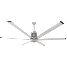 i6 84" 6 Blade Outdoor Smart Ceiling Fan with Remote Control and Brushed Silver Motor / Body