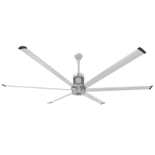 i6 96" 6 Blade Indoor Smart Ceiling Fan with Remote Control and Brushed Silver Motor / Body