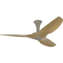 Haiku 52" Low Profile 3 Blade Outdoor Smart Ceiling Fan with Remote Control and Satin Nickel Motor / Body