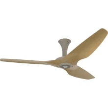 Haiku 60" Low Profile 3 Blade Outdoor Smart Ceiling Fan with Remote Control and Satin Nickel Motor / Body